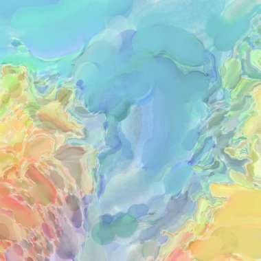 Soyut doku. Yüzeyde etkileyici el yapımı suluboya. Suluboya fırça darbeleri. Modern sanat. Çok renkli arkaplan. Çağdaş duvar sanatı. Renkli bir fon. 2d illüstrasyon.