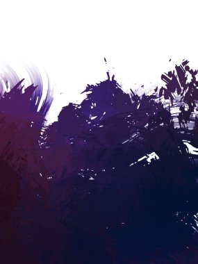 Taranmış Boyalı Soyut Arkaplan. Vahşi kaotik fırça darbeleri. Boya darbeleri. 2D İllüstrasyon. Fırça darbeli resim. 