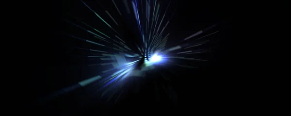 Une Fusée Éclairante Futuriste Étoile Explosion Lumineuse Avec Des Particules — Photo