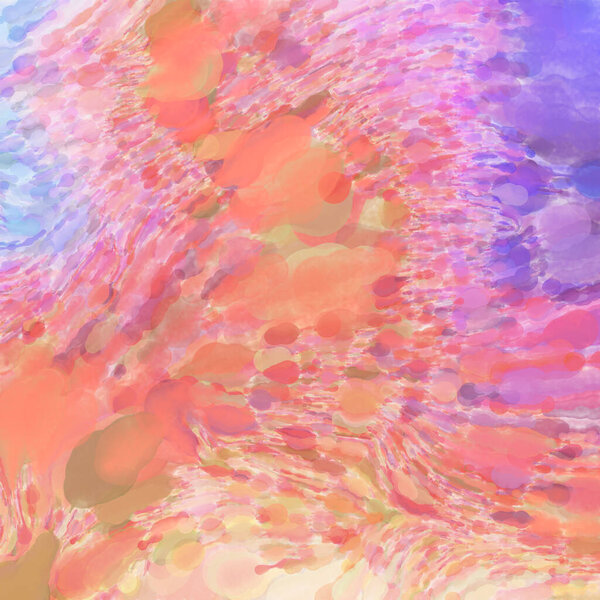 Ручной сюрреалистический абстрактный рисунок акварели. Современная художественная живопись. 2d иллюстрация. Текстура обратной росписи. Творческая настенная живопись. Современное искусство.