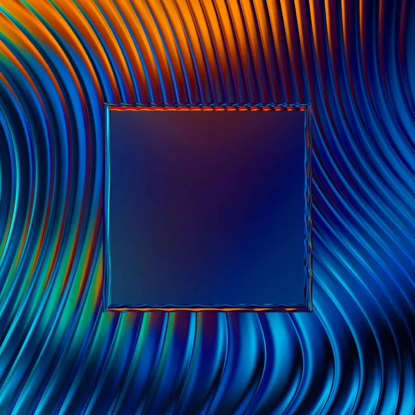 Soyut çerçeveli arkaplan. Renkli, canlı, dalgalı bir duvar kağıdı. Merkezi çerçeveli yaratıcı grafik 2d çizim. Dinamik şekilli modaya uygun sıvı örtüsü.