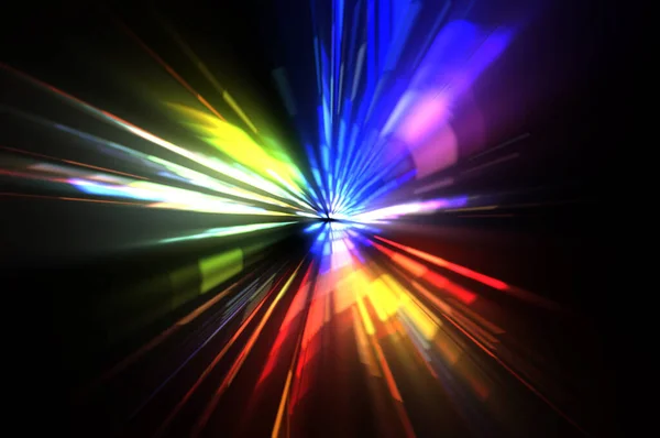 Futuristic Lens Flare Light Explosion Star Glowing Particles Lines Beautiful — Stock Photo, Image