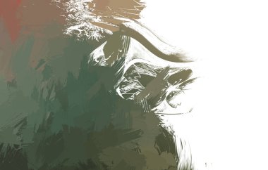 Duvar sanatı Eşsiz ve yaratıcı illüstrasyon. Fırça darbesi ile boyanmış. Renkli fırça darbelerinin soyut arkaplanı. Fırçalanmış canlı duvar kâğıdı. Boyalı sanatsal yaratım.