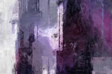 Soyut arkaplanda pürüzlü fırça darbeleri. Fırça boyası. Renkli boya darbeleri. Eşsiz duvar sanatı. Tuvaldeki modern sanat. Renkli çağdaş sanat eserleri. 