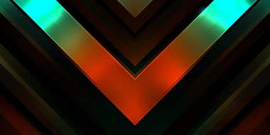 Soyut parlayan geometrik ışıklar arka planda. Fraktal simetrik grafik çizimi. Parıldayan ve parıldayan çubukları kesiştir.