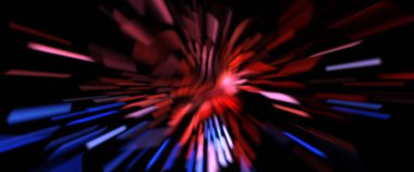 Işık parçacık izleri. Parlayan parçacıkları ve çizgileri olan ışık patlaması yıldızı. Güzel hareketli soyut ışın arkaplanı.