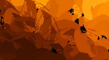 Canlı fırça darbeleriyle boyanmış. Renkli desenli resim. Fırçalanmış duvar kağıdını boya.