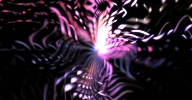 Işık parçacık izleri. Parlayan parçacıkları ve çizgileri olan ışık patlaması yıldızı. Güzel hareketli soyut ışın arkaplanı.