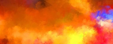 Canlı fırça darbeleriyle boyanmış. Renkli desenli resim. Fırçalanmış duvar kağıdını boya.