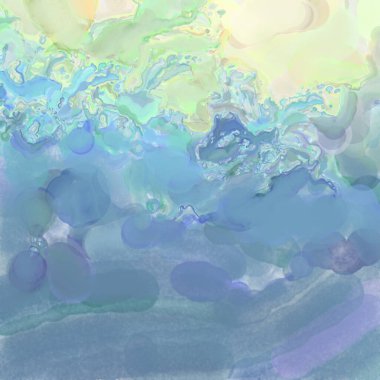 El yapımı sürreal soyut desenli suluboya. Modern sanatsal resim. 2D çizim. Arkaplan boyası karışımı. Yaratıcı duvar sanatı. Çağdaş sanat.