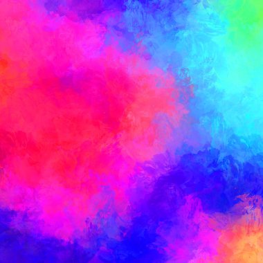 Duvar sanatı Eşsiz ve yaratıcı illüstrasyon. Fırça darbesi ile boyanmış. Renkli fırça darbelerinin soyut arkaplanı. Fırçalanmış canlı duvar kâğıdı. Boyalı sanatsal yaratım.