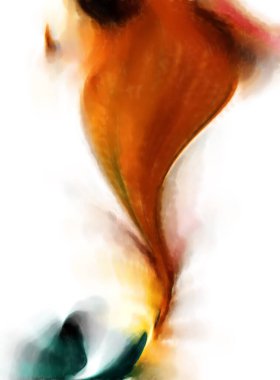 Modern sanat. Renkli çağdaş sanat eserleri. Renkli boya darbeleri. Soyut arkaplanda fırça darbeleri. fırça boyası.