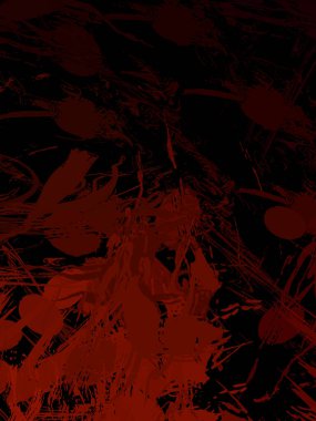 Vahşi fırça darbeleriyle yaratıcı soyut resim. Artistik fırça darbeleriyle donatılmış. Renkli ve canlı bir tasvir. Boyalı sanat.