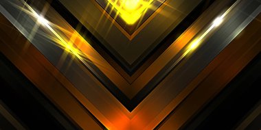 Soyut parlayan geometrik ışıklar arka planda. Fraktal simetrik grafik çizimi. Parıldayan ve parıldayan çubukları kesiştir.