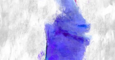 Soyut arkaplanda pürüzlü fırça darbeleri. Fırça boyası. Renkli boya darbeleri. Eşsiz duvar sanatı. Tuvaldeki modern sanat. Renkli çağdaş sanat eserleri. 