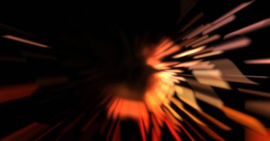 Işık parçacık izleri. Parlayan parçacıkları ve çizgileri olan ışık patlaması yıldızı. Güzel hareketli soyut ışın arkaplanı.