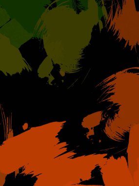 Vahşi fırça darbeleriyle yaratıcı soyut resim. Artistik fırça darbeleriyle donatılmış. Renkli ve canlı bir tasvir. Boyalı sanat.