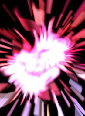 Işık parçacık izleri. Parlayan parçacıkları ve çizgileri olan ışık patlaması yıldızı. Güzel hareketli soyut ışın arkaplanı.