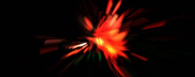 Işık parçacık izleri. Parlayan parçacıkları ve çizgileri olan ışık patlaması yıldızı. Güzel hareketli soyut ışın arkaplanı.