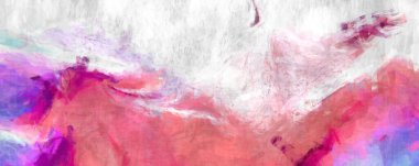Soyut arkaplanda pürüzlü fırça darbeleri. Fırça boyası. Renkli boya darbeleri. Eşsiz duvar sanatı. Tuvaldeki modern sanat. Renkli çağdaş sanat eserleri. 