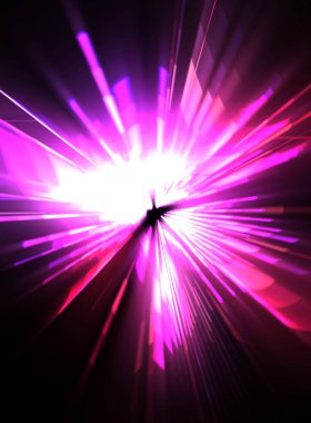 Fütürist mercek patlaması. Parlayan parçacıkları ve çizgileri olan ışık patlaması yıldızı. Güzel soyut ışın arkaplanı.