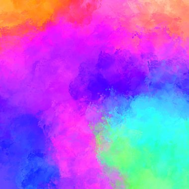 Canlı fırça darbeleriyle boyanmış. Renkli desenli resim. Fırçalanmış duvar kağıdını boya.