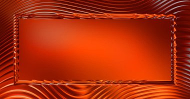 Soyut çerçeveli arkaplan. Renkli, canlı, dalgalı bir duvar kağıdı. Merkezi çerçeveli yaratıcı grafik 2d çizim. Dinamik şekilli modaya uygun sıvı örtüsü.