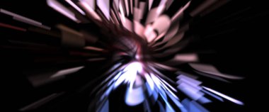 Işık parçacık izleri. Parlayan parçacıkları ve çizgileri olan ışık patlaması yıldızı. Güzel hareketli soyut ışın arkaplanı.