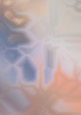 Renkli ve canlı geometrik şekiller katmanları var. Bir teknoloji planının dijital illüstrasyonu. Gelecekçi tasarım şablonu.