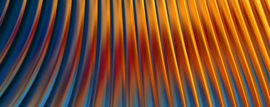 Soyut arkaplan. Renkli dalgalı yansıtıcı duvar kağıdı. Duvar kağıdı, afiş, arkaplan, kart, kitap kapağı veya web sitesi için grafiksel resimleme.