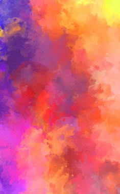 Yaratıcı soyut resim. Artistik fırça darbeleriyle donatılmış. Renkli ve canlı bir illüstrasyon. boyalı sanat.