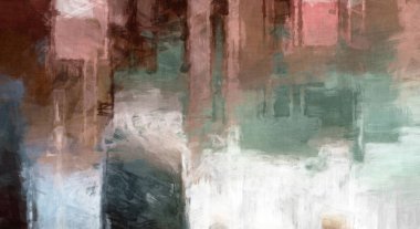 Soyut arkaplanda pürüzlü fırça darbeleri. Fırça boyası. Renkli boya darbeleri. Eşsiz duvar sanatı. Tuvaldeki modern sanat. Renkli çağdaş sanat eserleri. 