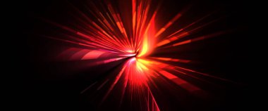 Fütürist mercek patlaması. Parlayan parçacıkları ve çizgileri olan ışık patlaması yıldızı. Güzel soyut ışın arkaplanı.