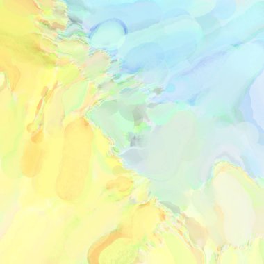 Çağdaş sanat. El işçiliğinin renkli dokusu. Modern resim. Yüzeyde suluboya vuruşlar. Sanatsal arkaplan resmi. Tablo üzerinde soyut resim. Fırça darbeleri. 