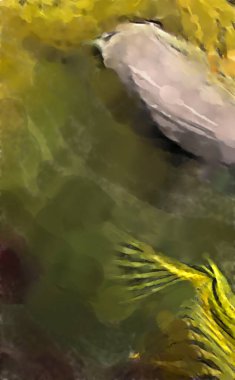 Modern sanat. Renkli çağdaş sanat eserleri. Renkli boya darbeleri. Soyut arkaplanda fırça darbeleri. fırça boyası.