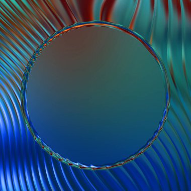 Soyut çerçeveli arkaplan. Renkli, canlı, dalgalı bir duvar kağıdı. Merkezi çerçeveli yaratıcı grafik 2d çizim. Dinamik şekilli modaya uygun sıvı örtüsü.