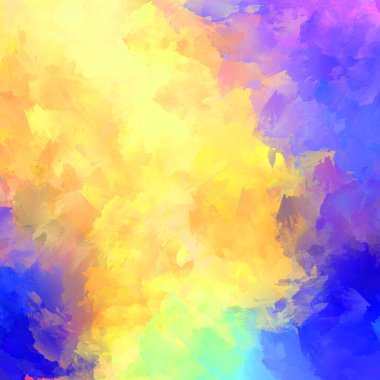 Canlı fırça darbeleriyle boyanmış. Renkli desenli resim. Fırçalanmış duvar kağıdını boya.