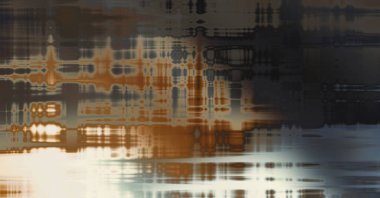 Soyut arkaplan. Yaşlanmış grunge dokusunda geometrik elementler. Farklı renk desenli grafiksel illüstrasyon.