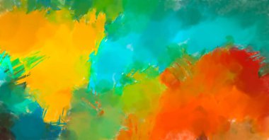 Çağdaş sanat. El yapımı resim. Modern sanat eserleri. Yüzeyde suluboya fırça darbeleriyle resim yapmak. 2D çizim. Sanatsal arkaplan resmi. Tablo üzerinde soyut resim. Renkli doku.