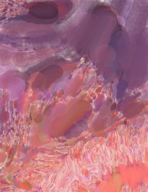 Pastel renklerde suluboya resim. Poster, duvar sanatı, afiş, kart, kitap kapağı ya da ambalaj için rahatlatıcı kompozisyonun yumuşak renkli çizimi. Modern fırça darbeleri resim.