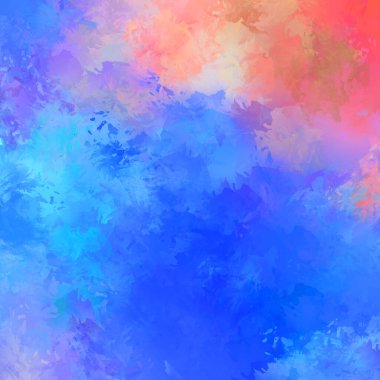 Canlı fırça darbeleriyle boyanmış. Renkli desenli resim. Fırçalanmış duvar kağıdını boya.