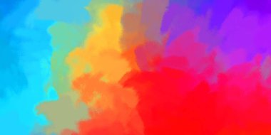 Canlı boya desenli arka plan. Renkli fırça darbelerinin 2B çizimi. Dekoratif doku resmi. Boyalı arkaplan.