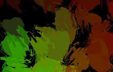 Vahşi fırça darbeleriyle yaratıcı soyut resim. Artistik fırça darbeleriyle donatılmış. Renkli ve canlı bir tasvir. Boyalı sanat.