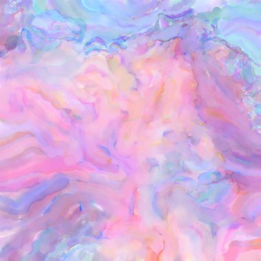 Pastel renklerde suluboya resim. Poster, duvar sanatı, afiş, kart, kitap kapağı ya da ambalaj için rahatlatıcı kompozisyonun yumuşak renkli çizimi. Modern fırça darbeleri resim.