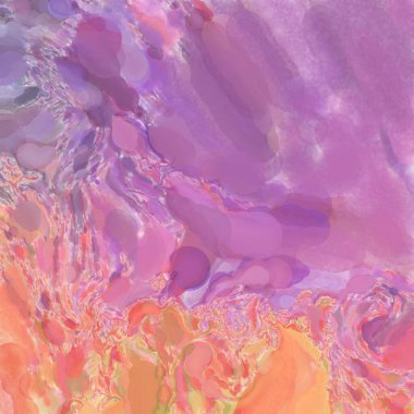 El yapımı sürreal soyut desenli suluboya. Modern sanatsal resim. 2D çizim. Arkaplan boyası karışımı. Yaratıcı duvar sanatı. Çağdaş sanat.