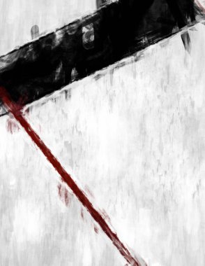 Soyut arkaplanda pürüzlü fırça darbeleri. Fırça boyası. Renkli boya darbeleri. Eşsiz duvar sanatı. Tuvaldeki modern sanat. Renkli çağdaş sanat eserleri. 