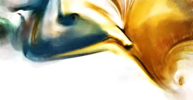 Modern sanat. Renkli çağdaş sanat eserleri. Renkli boya darbeleri. Soyut arkaplanda fırça darbeleri. fırça boyası.