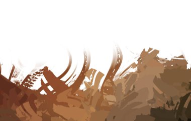 Taranmış Boyalı Soyut Arkaplan. Vahşi kaotik fırça darbeleri. Boya darbeleri. 2D İllüstrasyon. Fırça darbeli resim. 