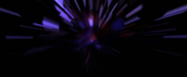 Işık parçacık izleri. Parlayan parçacıkları ve çizgileri olan ışık patlaması yıldızı. Güzel hareketli soyut ışın arkaplanı.