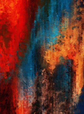 Modern sanat. Renkli çağdaş sanat eserleri. Renkli boya darbeleri. Soyut arkaplanda fırça darbeleri. Fırça boyası. Eşsiz duvar sanatı.